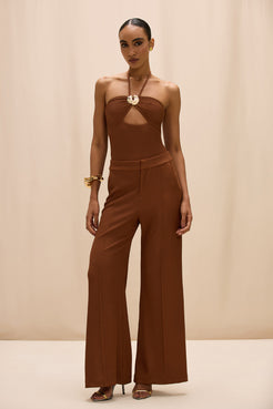 CALÇA MALHA CORA MARROM