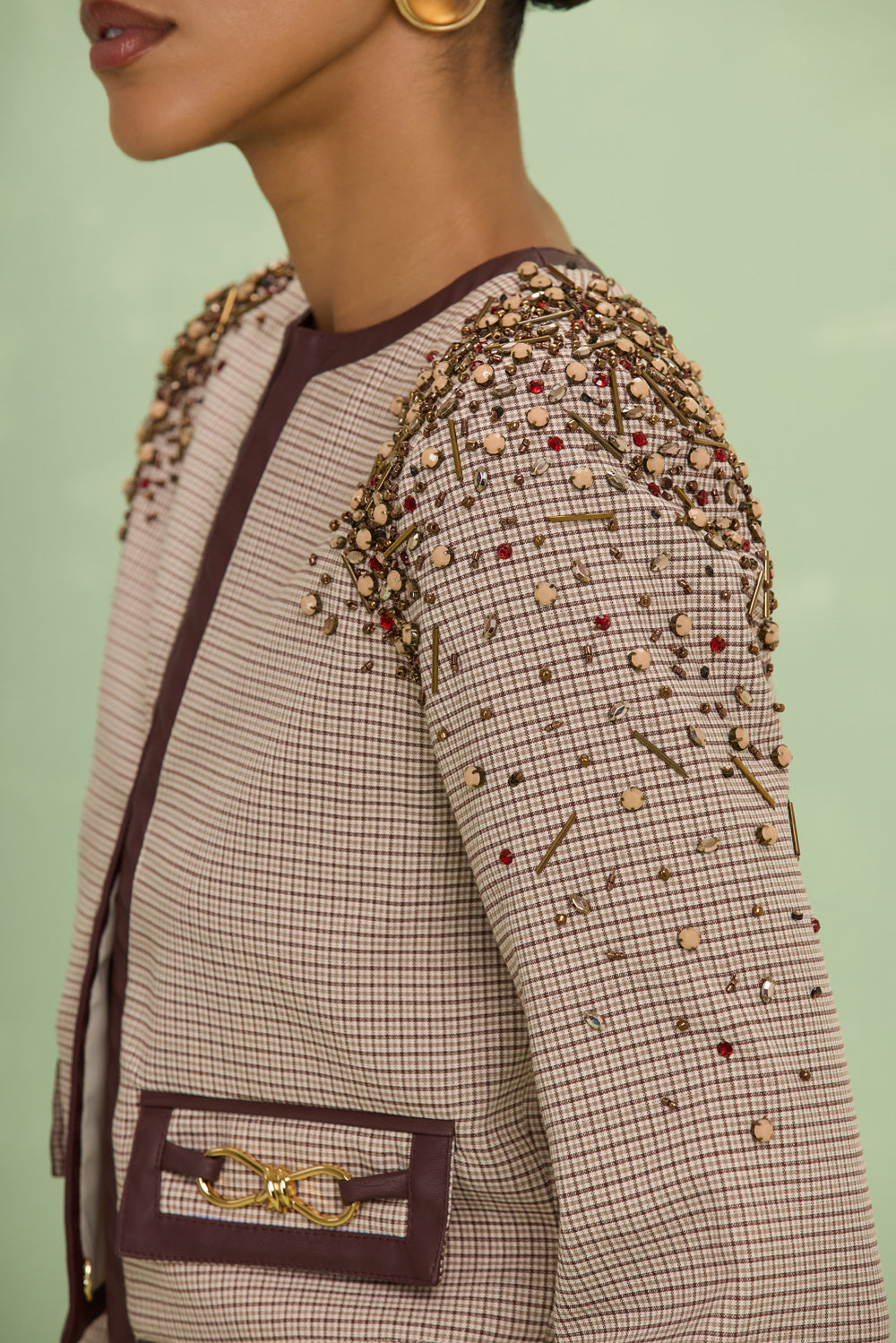 CASACO TWEED ELSA MARROM