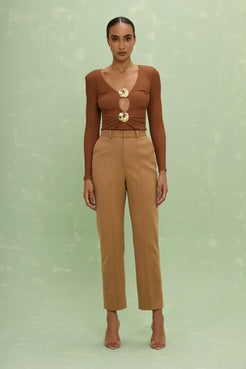 CALÇA ALFAIATARIA CLARICE MARROM