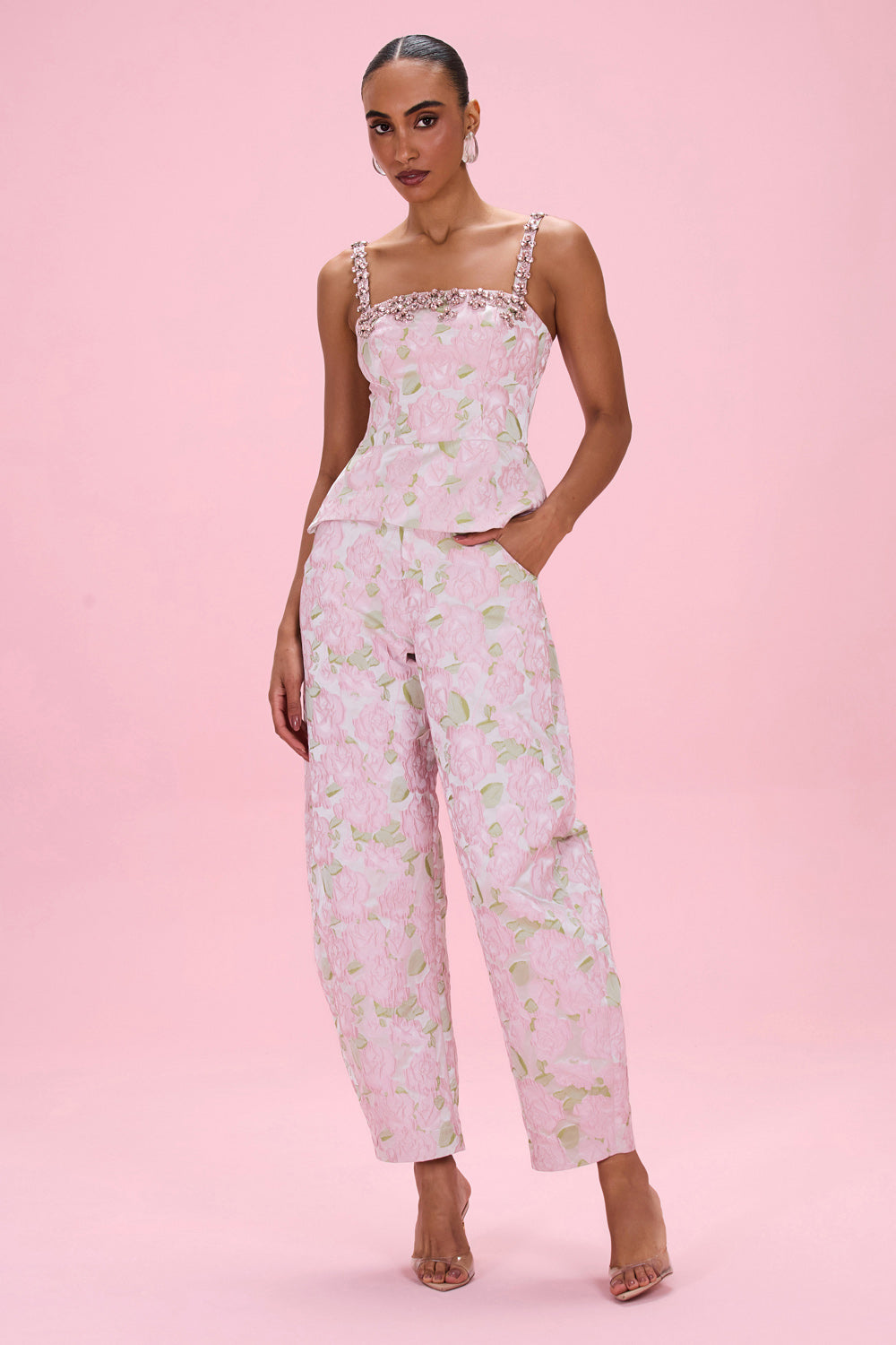 TOP GARDEN JACQUARD ROSA