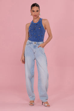CALÇA DENIM 1970 AZUL CLARO