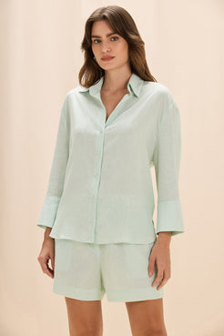 CAMISA LINHO ACQUA MIST AZUL ESVERDEADO