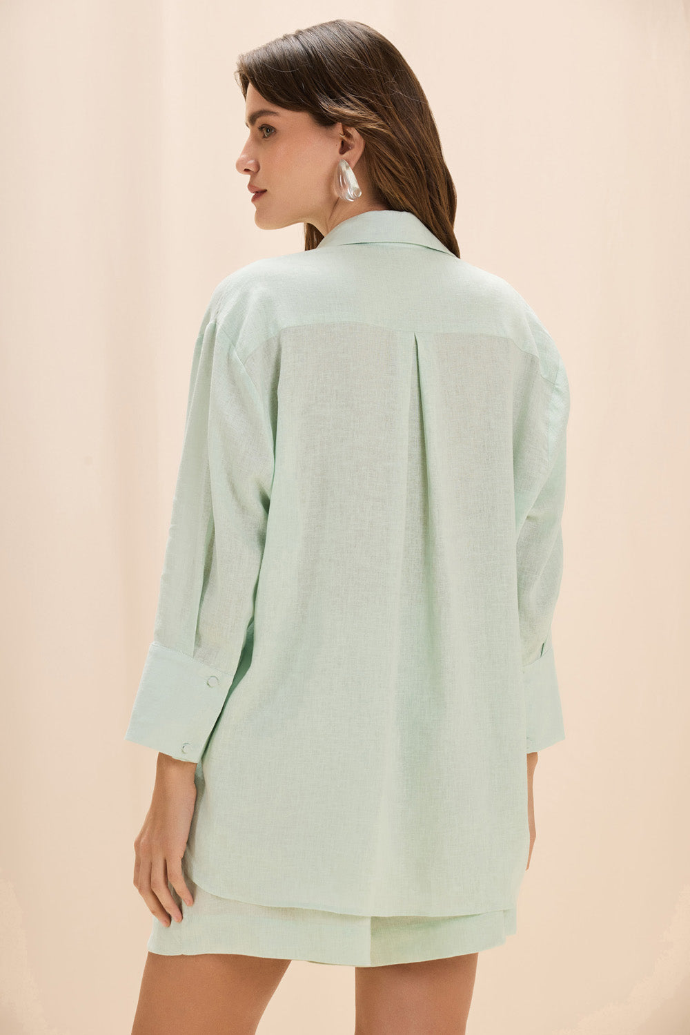 CAMISA LINHO ACQUA MIST AZUL ESVERDEADO