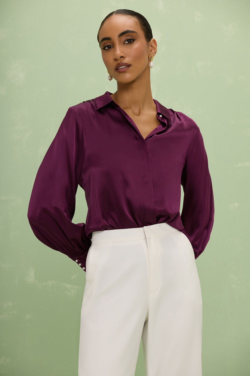 CAMISA SEDA ISABEL ROXO