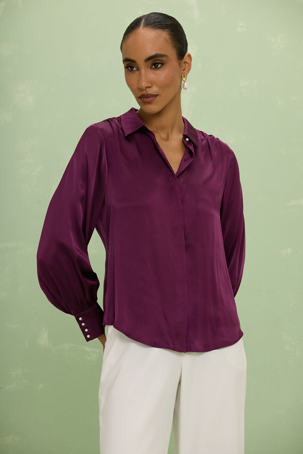 CAMISA SEDA ISABEL ROXO