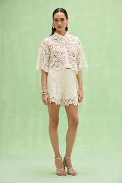 SHORT GAL EMBROIDERY OFF WHITE