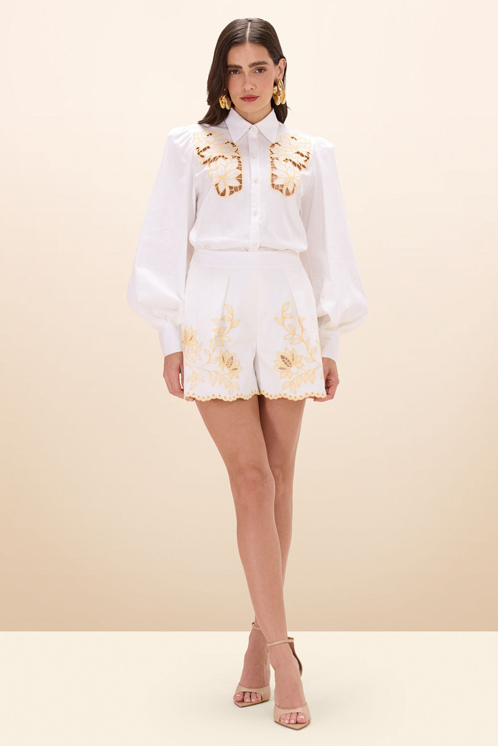 SHORT TRICOLINE LOTUS OFF WHITE