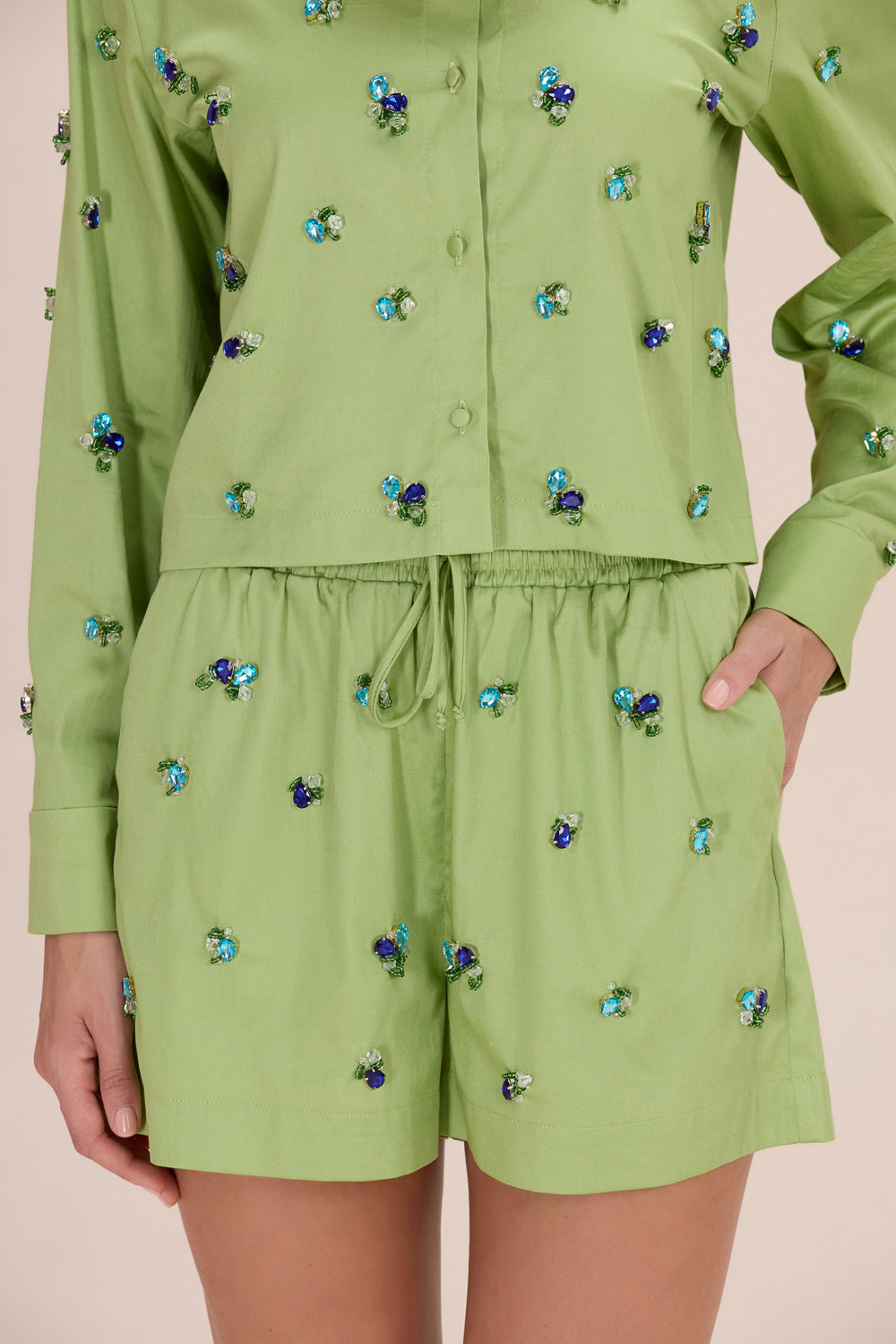 SHORT TRICOLINE BLOSSOM VERDE