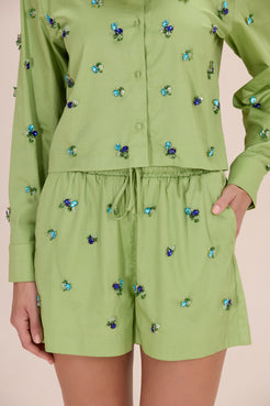 SHORT TRICOLINE BLOSSOM VERDE