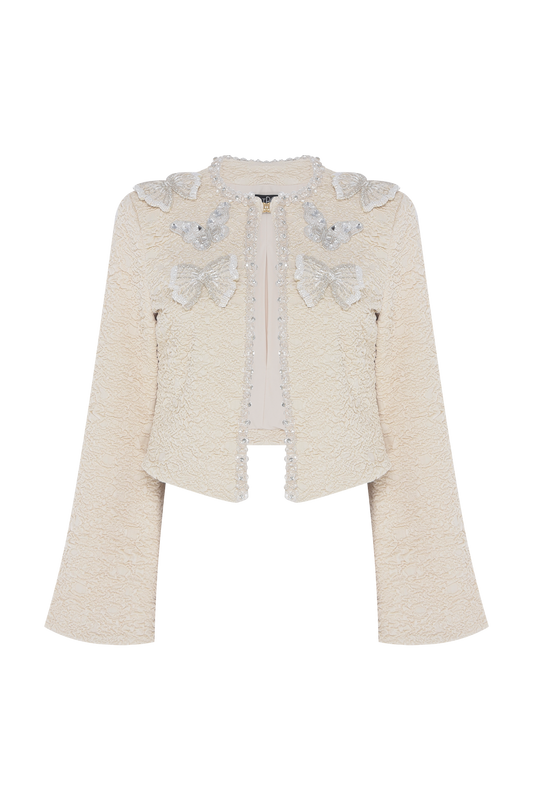 CASACO PAPILON JACQUARD BEGE