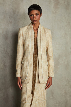 CASACO TWEED DIANA DOURADO