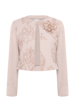 CASACO JACQUARD HAZEL BEGE