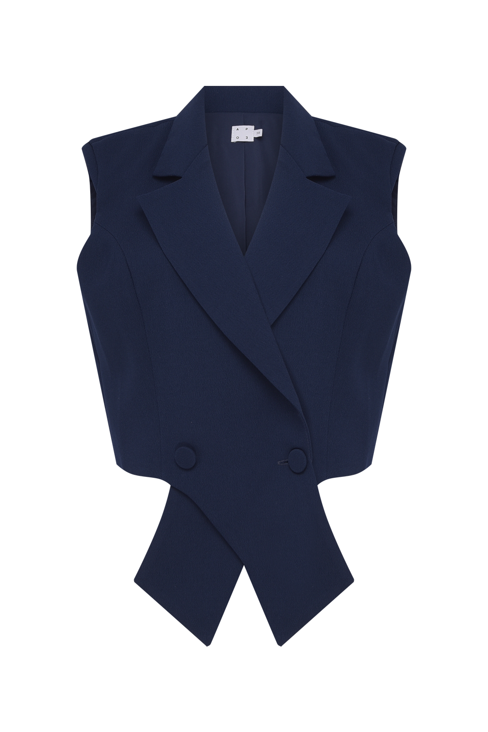 COLETE CREPE  OLGA  AZUL MARINHO