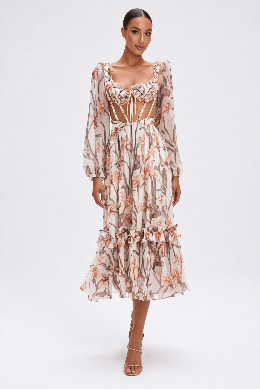 VESTIDO LONGO LYCRA NARCISSUS OFF WHITE