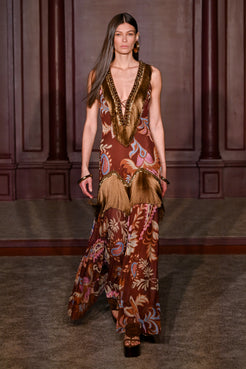 VESTIDO LONGO BOHO
 MARROM
