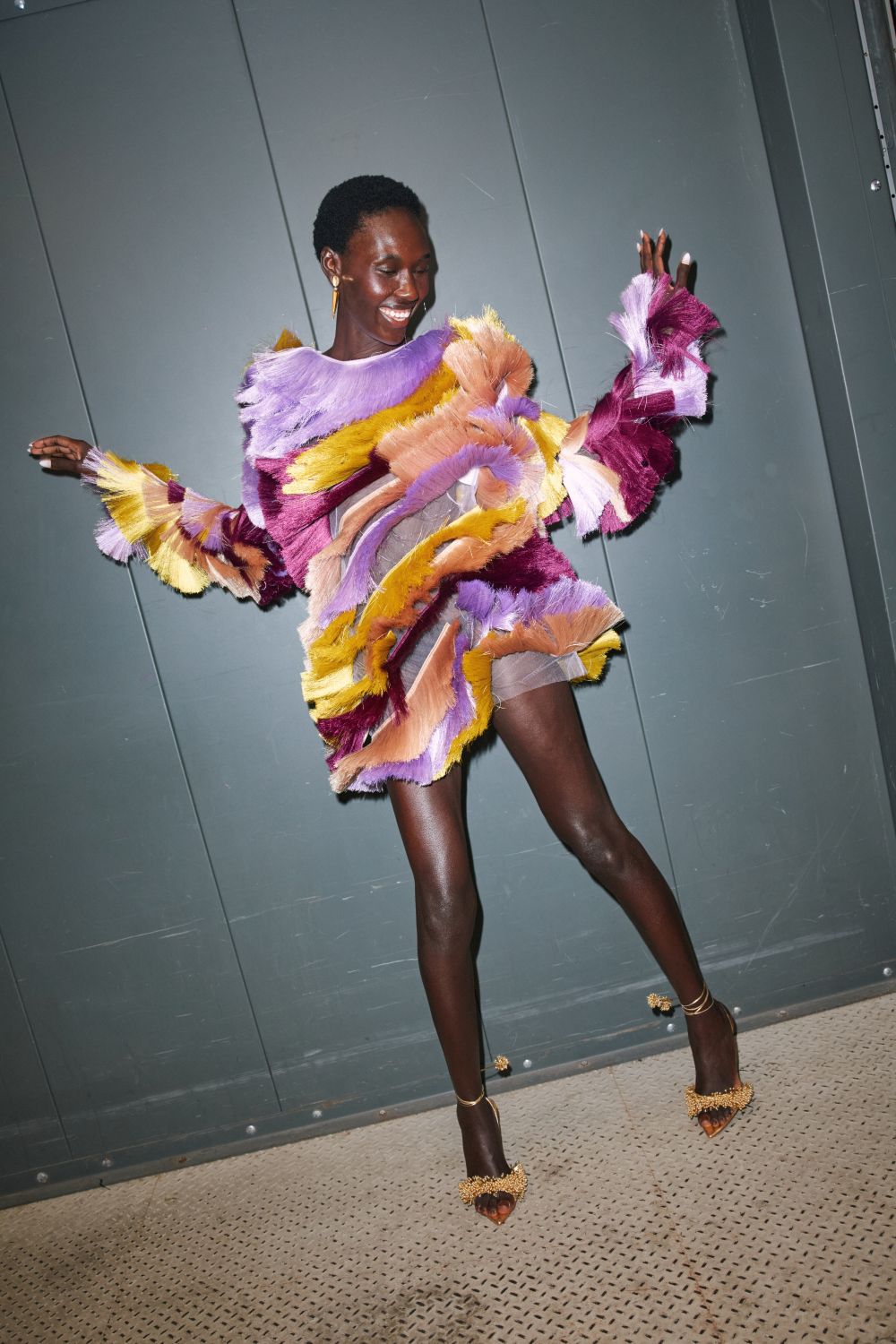 VESTIDO CURTO AURORA FRINGE ROXO