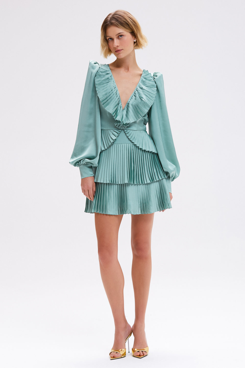 VESTIDO CURTO CETIM DREAM VERDE CLARO