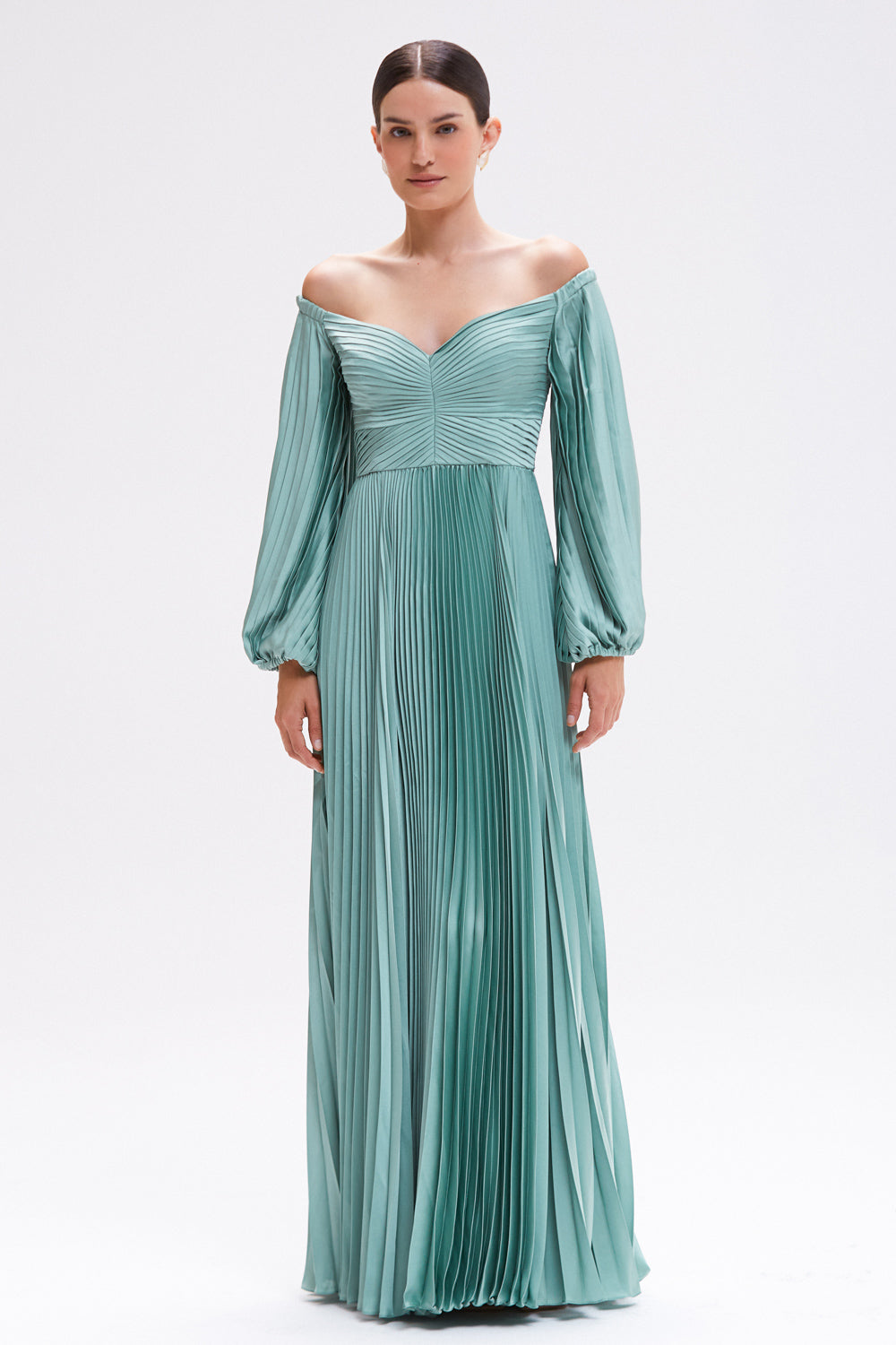 VESTIDO LONGO CETIM DREAM  VERDE CLARO