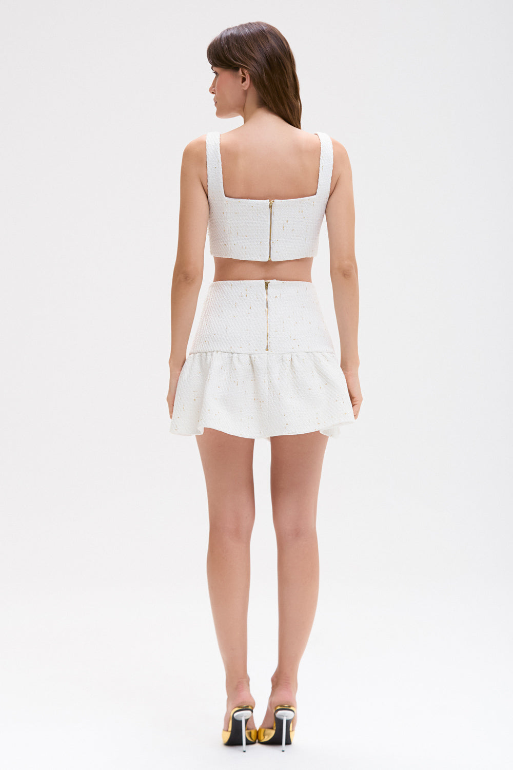 SAIA CURTA PEARL TWEED OFF WHITE