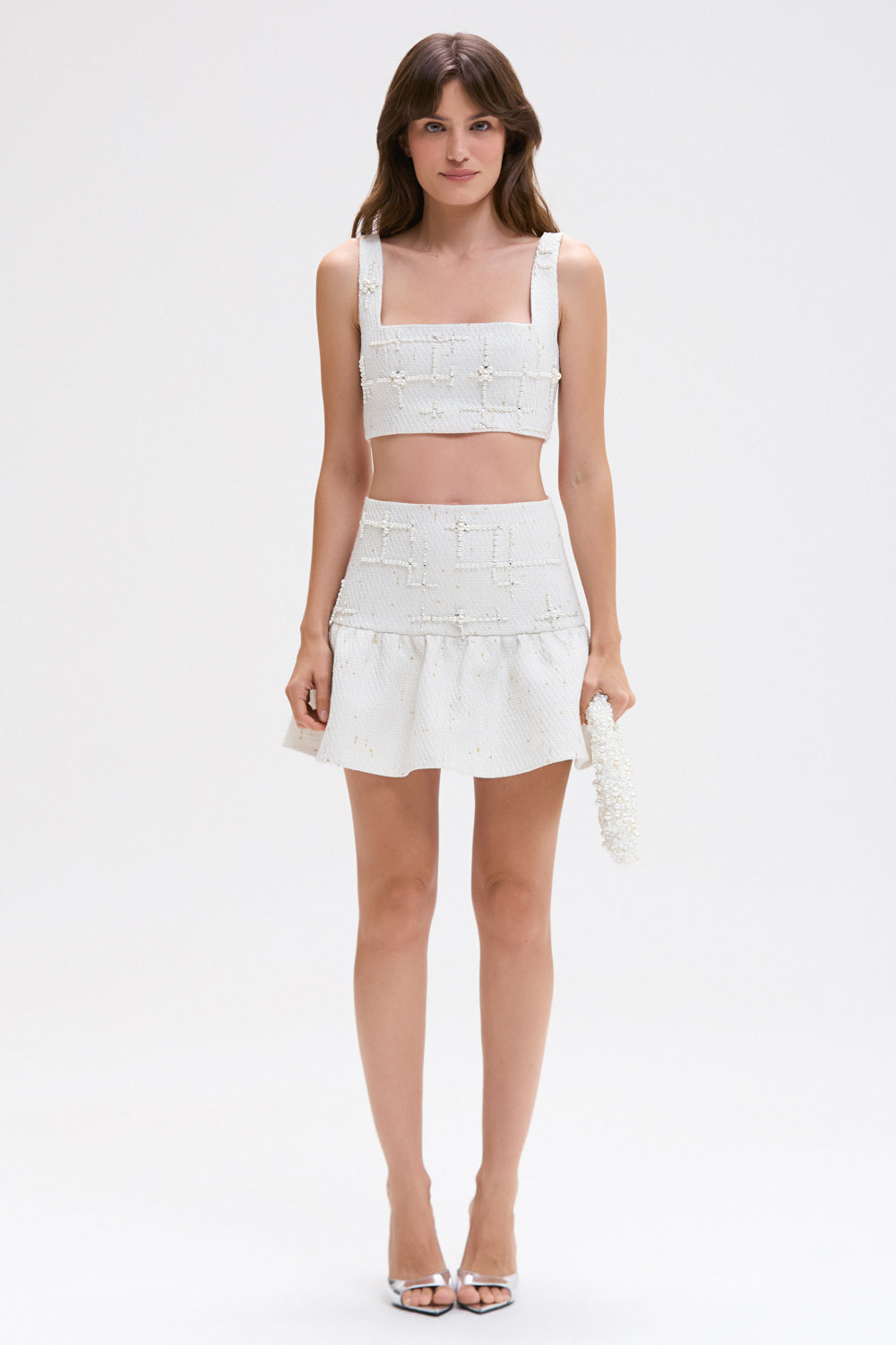 SAIA CURTA PEARL TWEED OFF WHITE