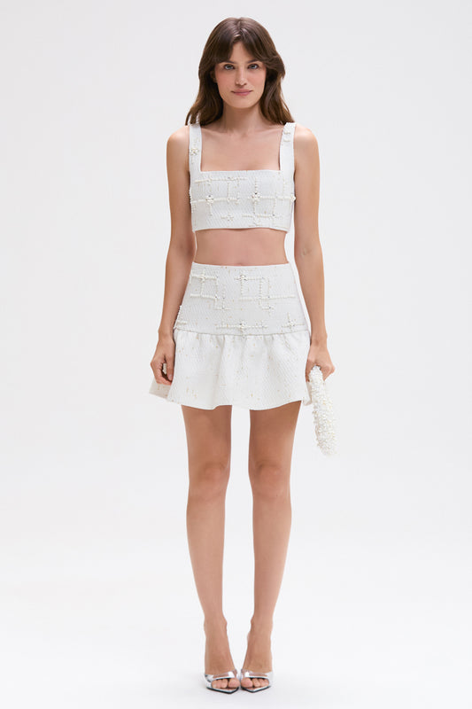 SAIA CURTA PEARL TWEED OFF WHITE