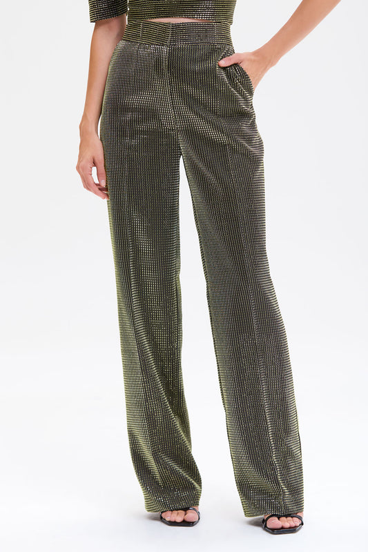 CALÇA TULE LUREX GLOWING DOURADO