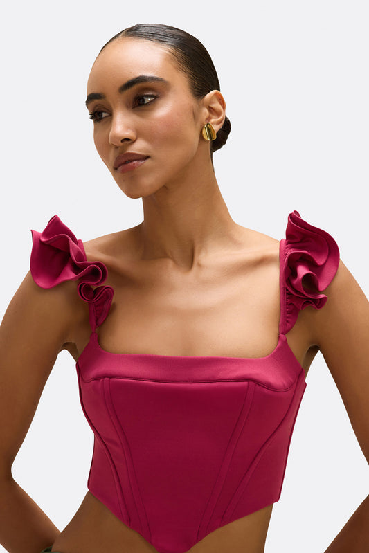 BLUSA CREPE MYSTIQUE  VERMELHO ESCURO