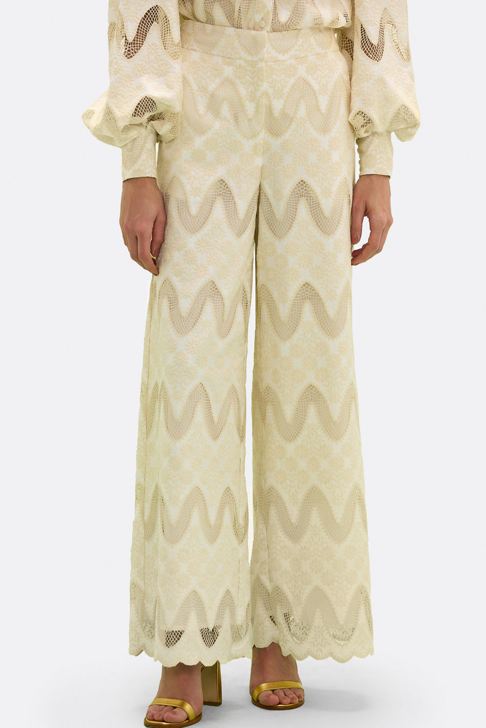 CALÇA LAISE FLORA OFF WHITE