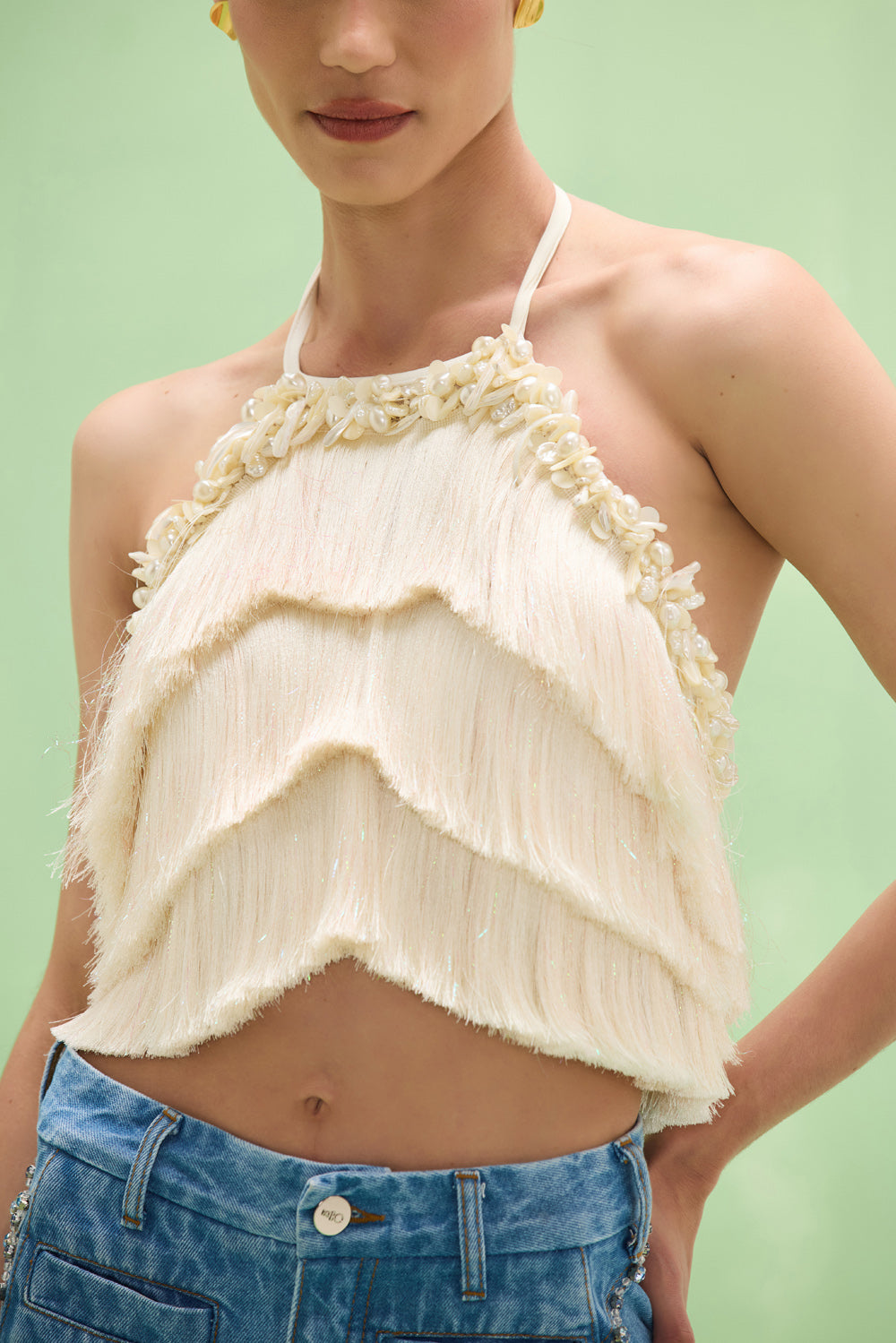 TOP ZUZU FRINGE OFF WHITE