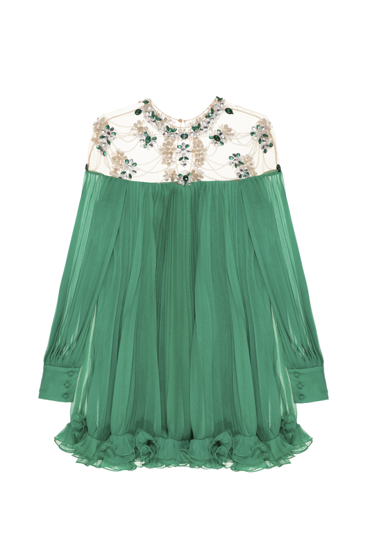 VESTIDO CURTO SILKY GRACE VERDE ESCURO