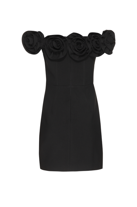 VESTIDO CURTO CREPE BLUME  PRETO