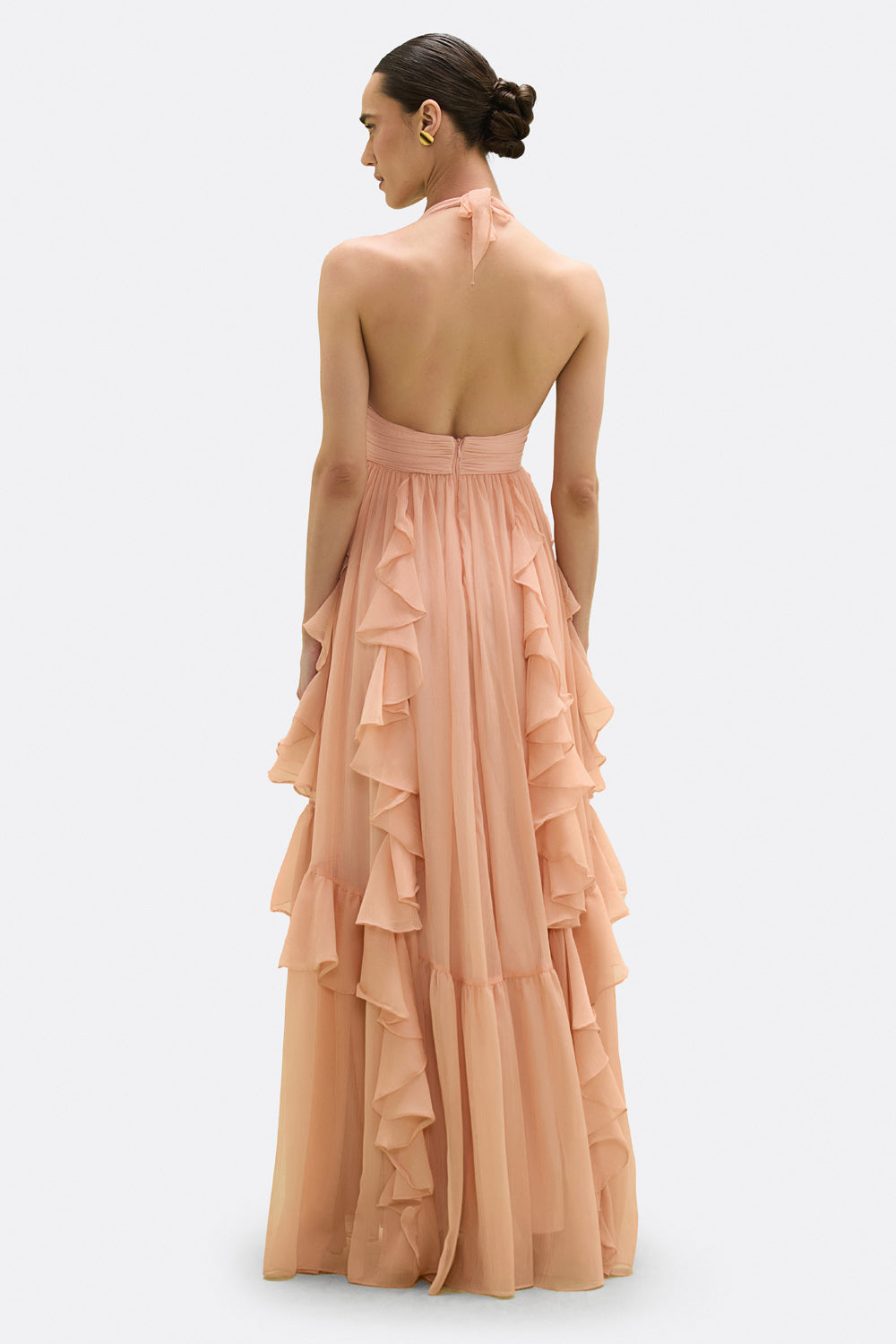VESTIDO LONGO CHIFFON DAYDREAM LARANJA CLARO