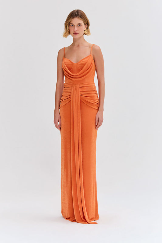 VESTIDO LONGO RADIANT JERSEY LARANJA