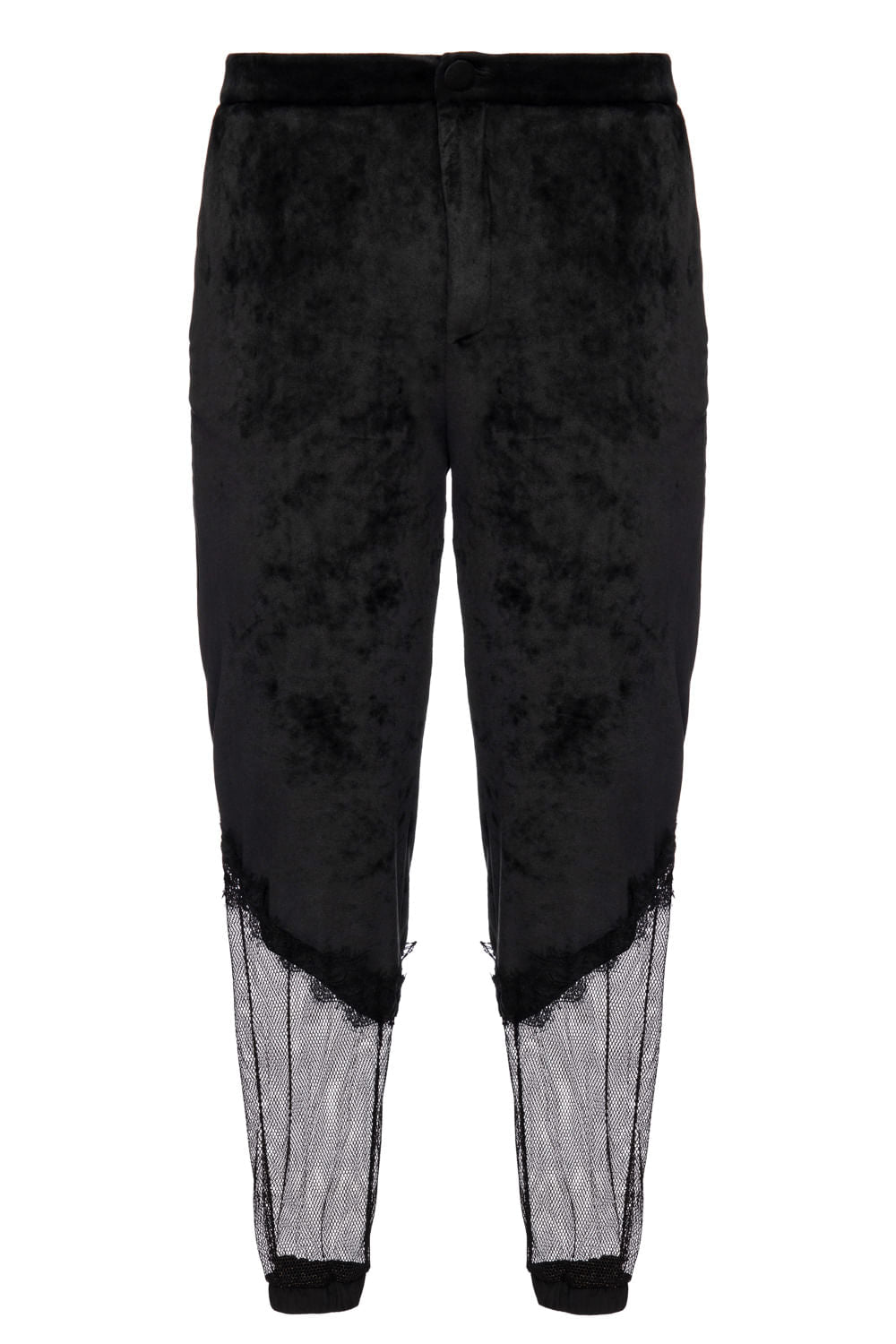 CALÇA VELUDO TRANSPARÊNCIA
 PRETO