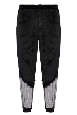 CALÇA VELUDO TRANSPARÊNCIA
 PRETO