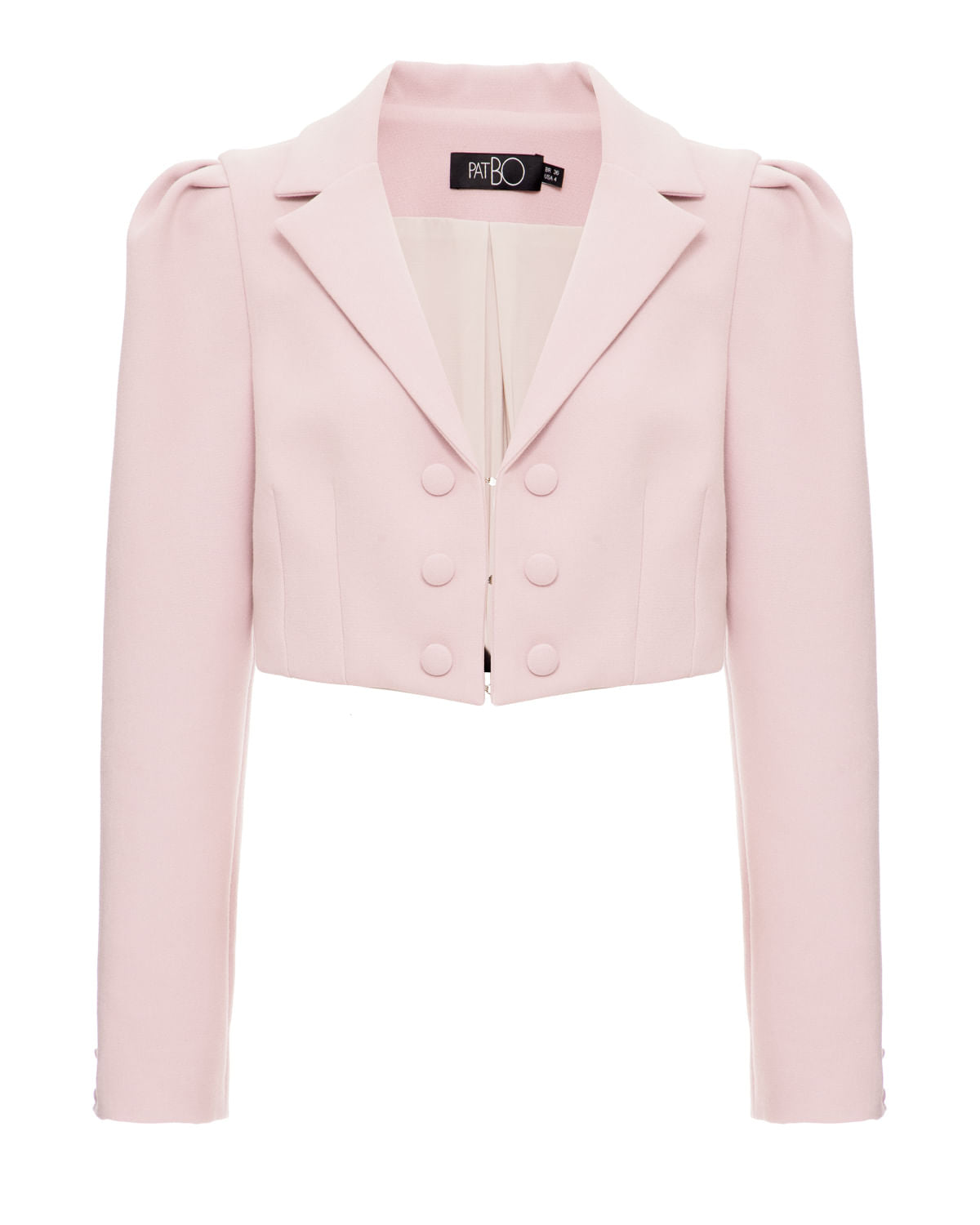 Blazer cropped manga longa lilas