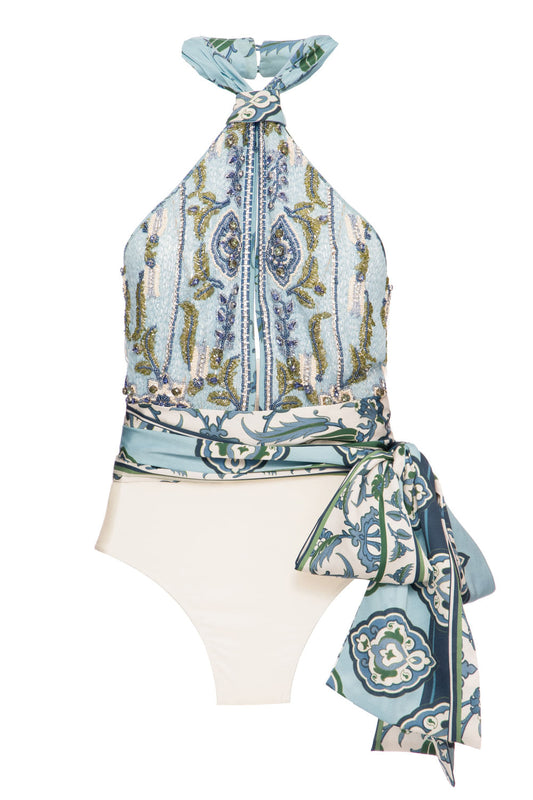 Body constantine bordado azul