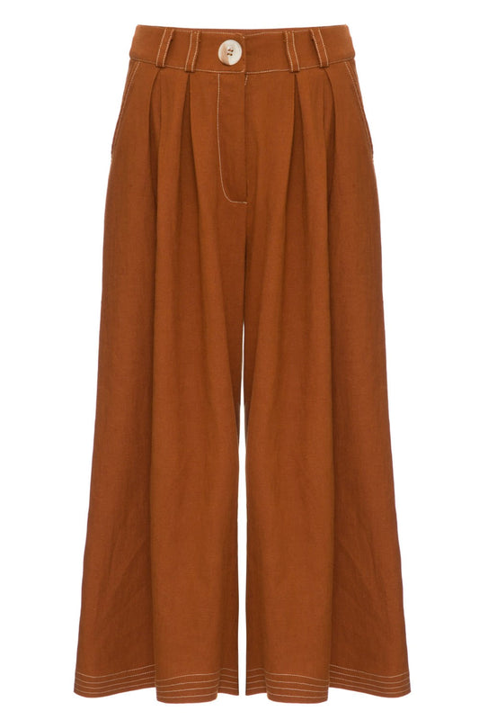 CALÇA AMPLA PANTACOURT MARROM