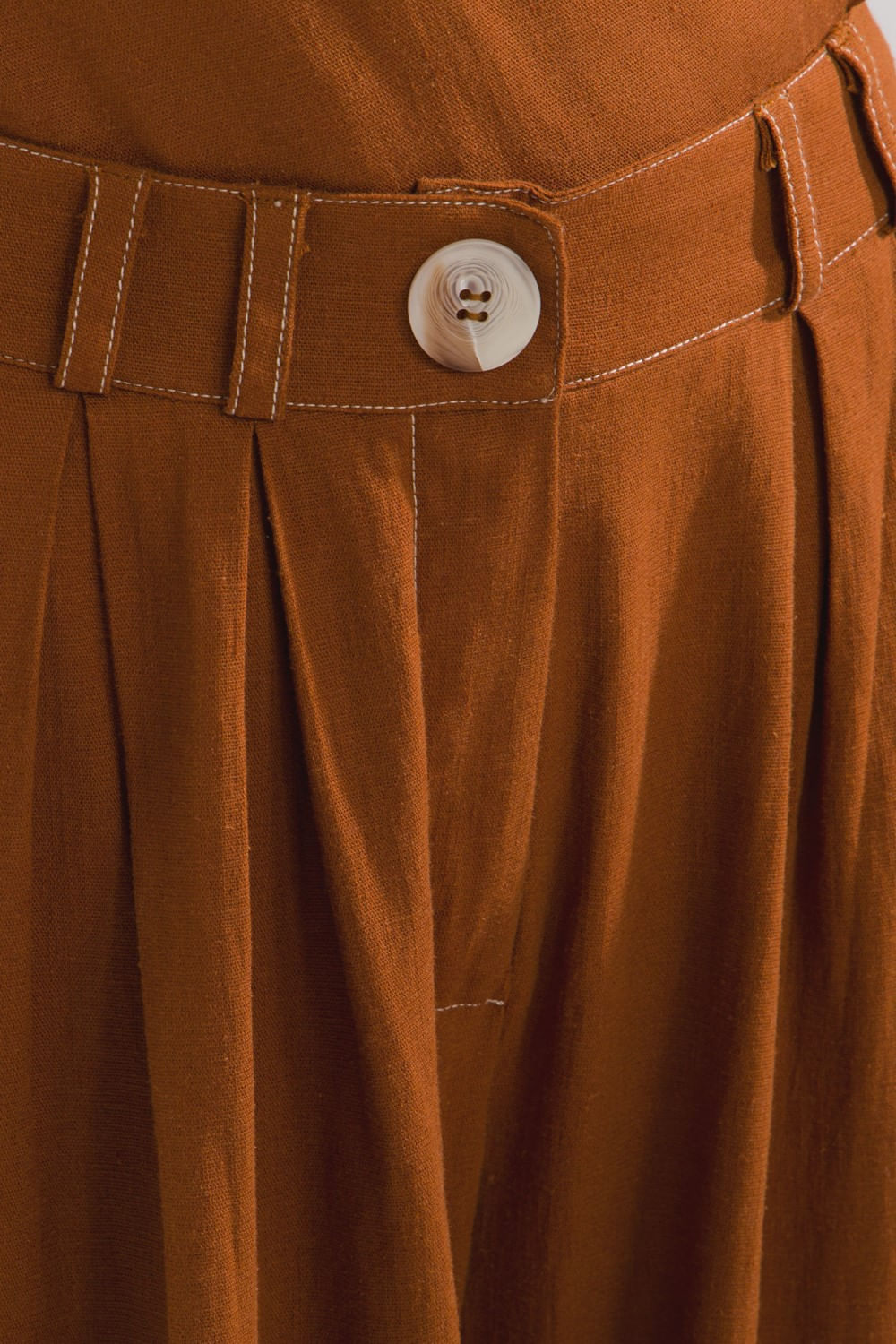 CALÇA AMPLA PANTACOURT MARROM