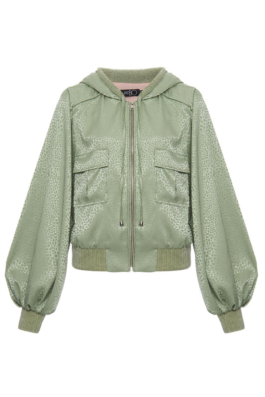 JAQUETA CAPUZ BOLSOS VERDE CLARO