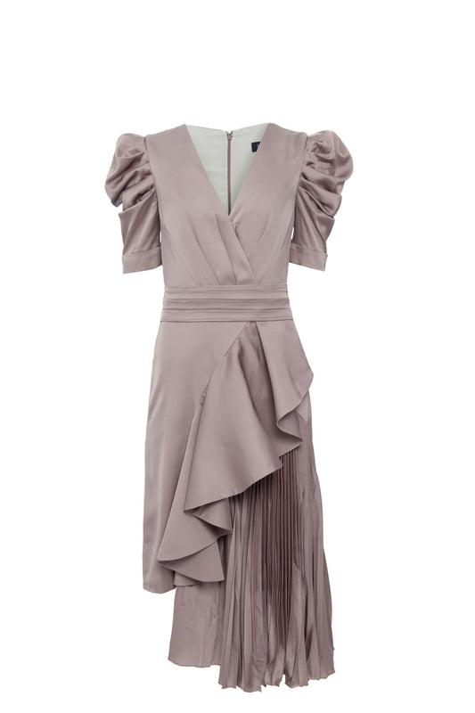 VESTIDO CURTO ASSIMÉTRICO CINZA