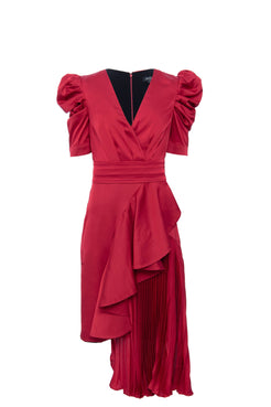 VESTIDO CURTO ASSIMÉTRICO VINHO