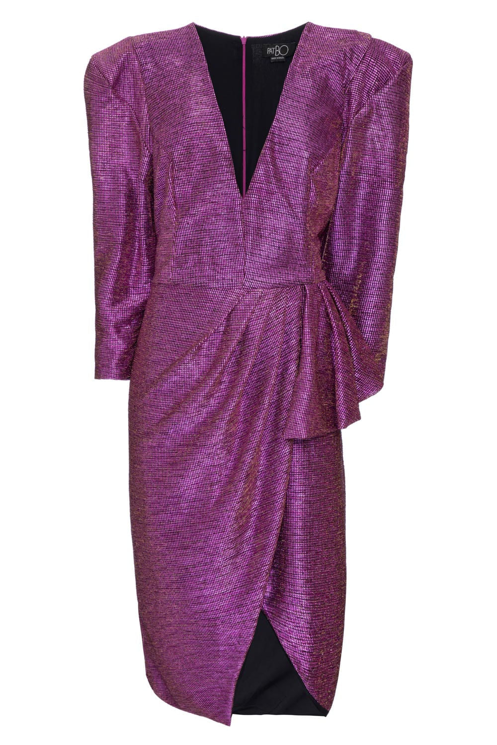 VESTIDO CURTO FRANZIDO METALIZADO PINK