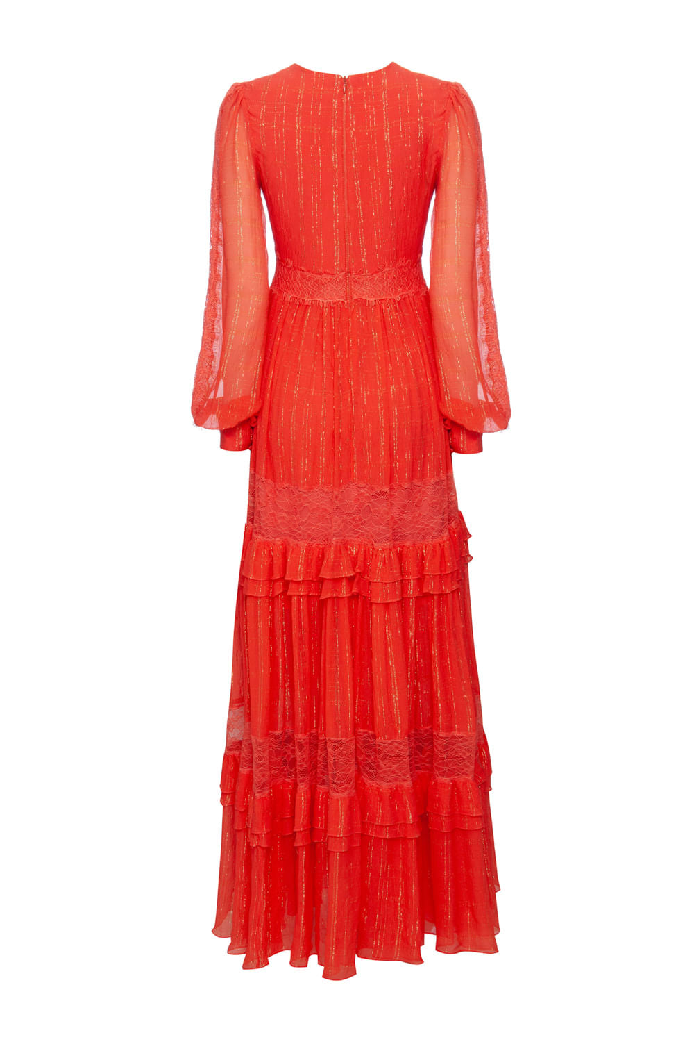 Vestido renda fluido melancia