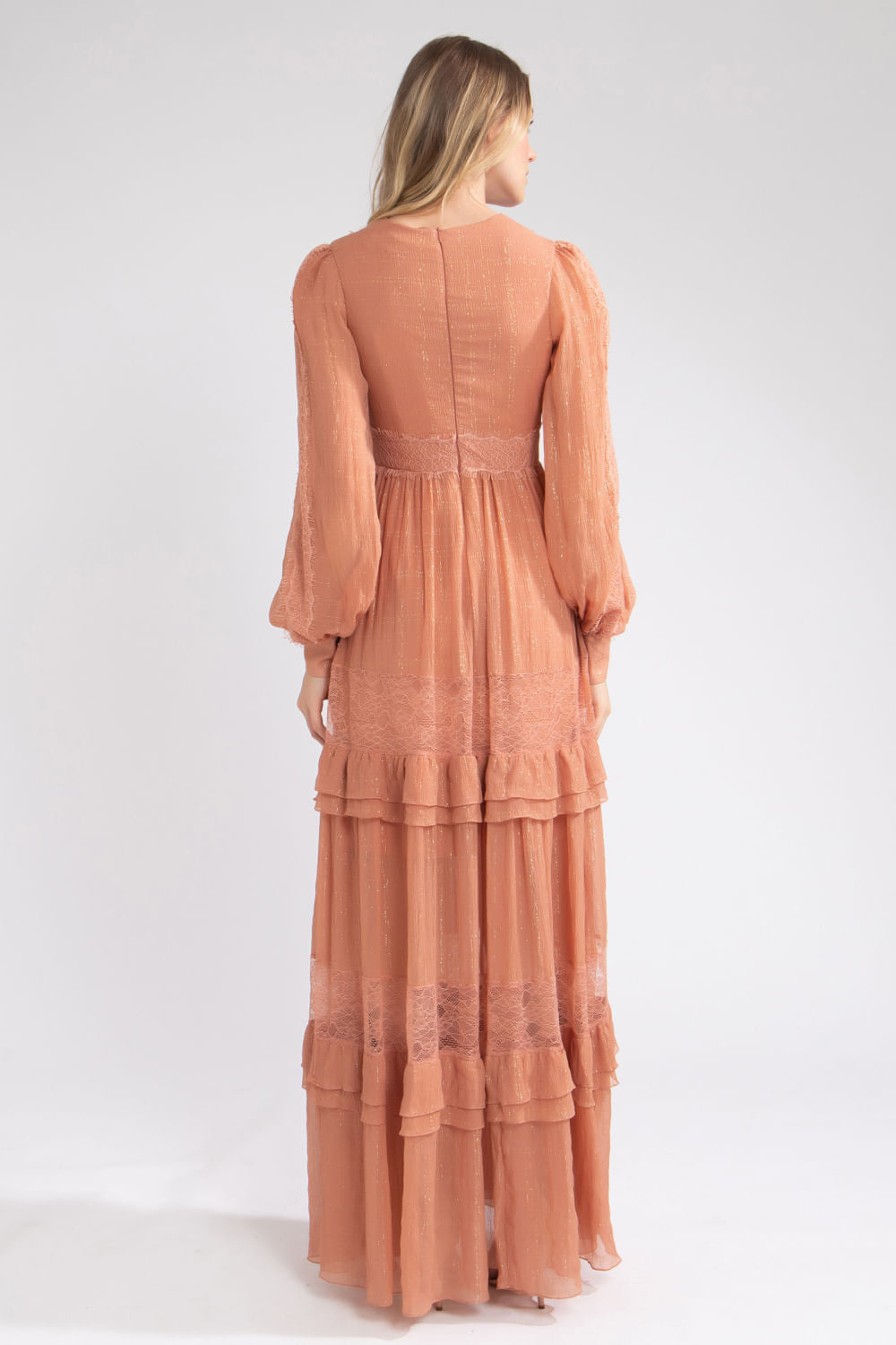Vestido renda fluido rosa