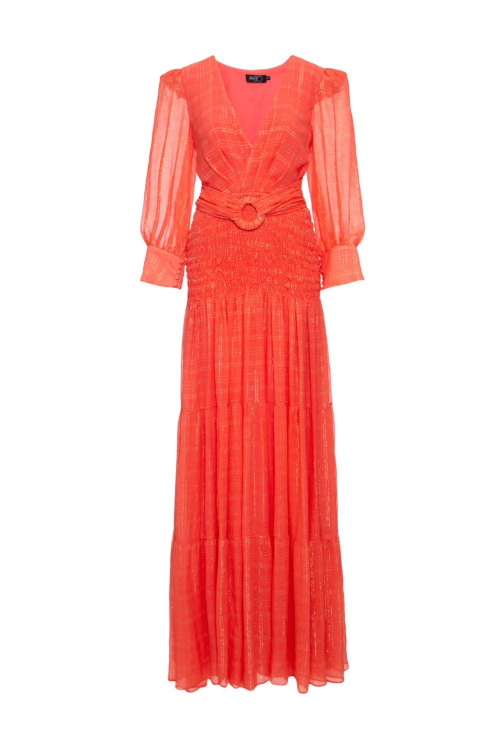 VESTIDO LONGO LASTEX ARGOLA MELANCIA