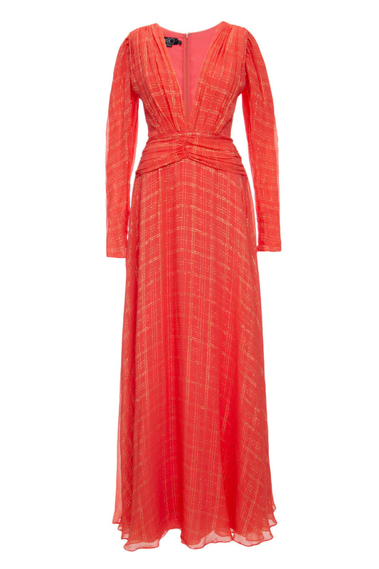 VESTIDO LONGO FIO METÁLICO  MELANCIA