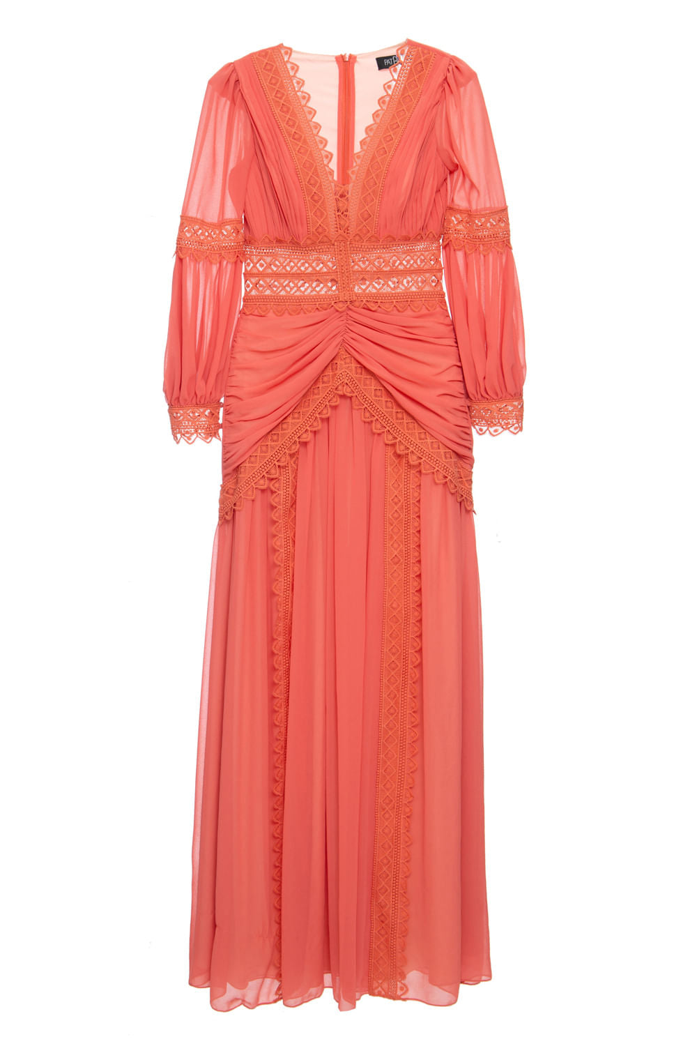 VESTIDO LONGO LISO CORAL