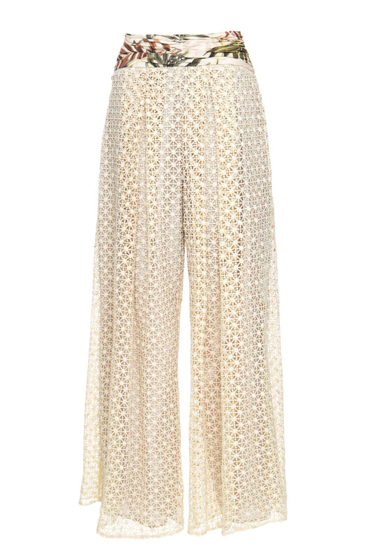 CALÇA PANTALONA TROPICAL BIANCA OFF WHITE