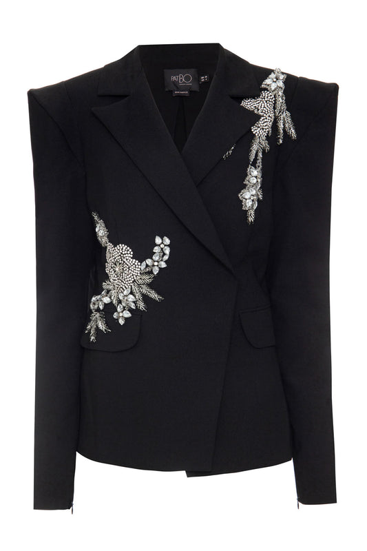 Blazer bordado preto